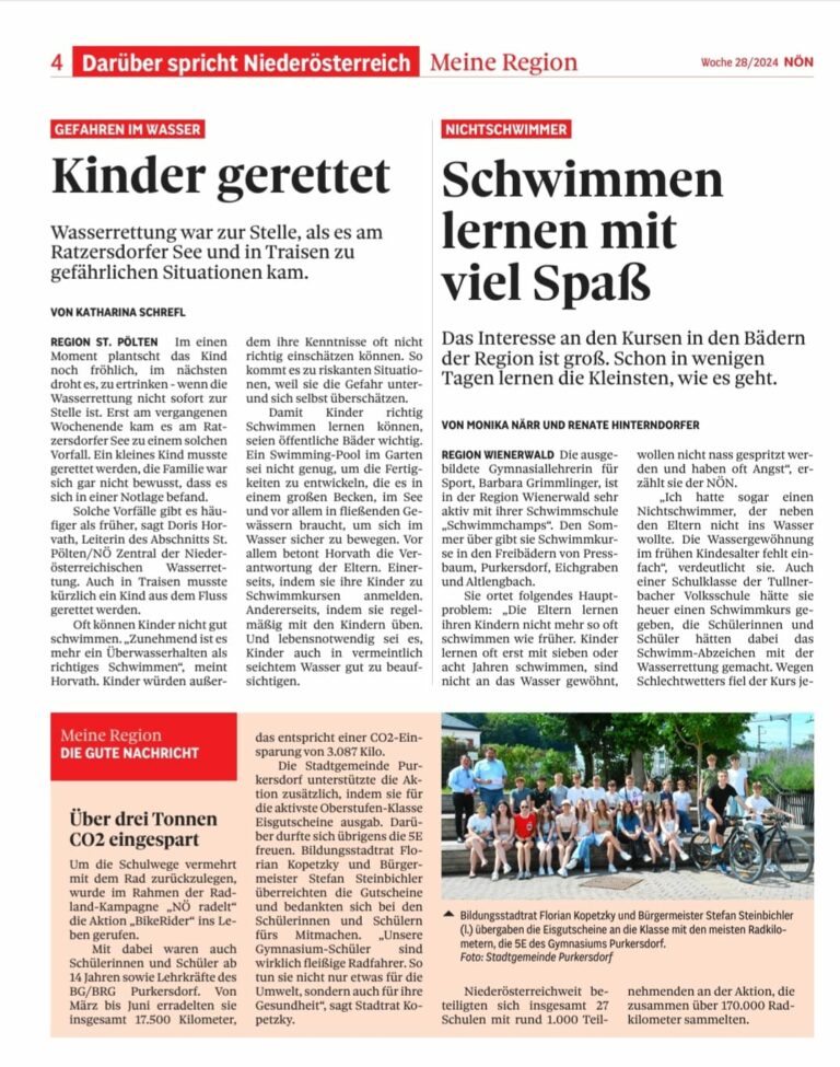 Babsi Schwimmkurs Zeitung