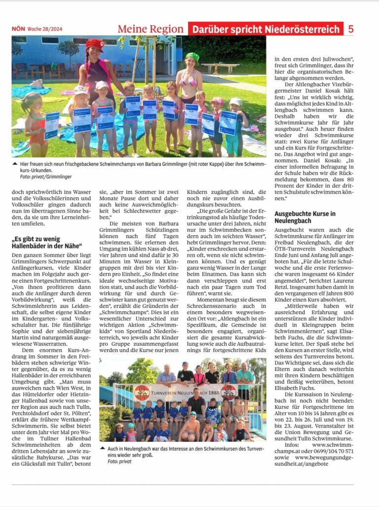 Babsi24 Zeitung Schwimmen